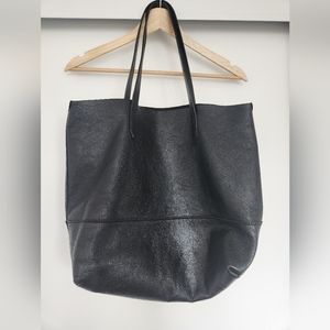 J. Crew black leather tote bag